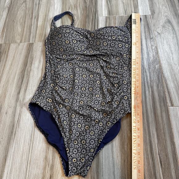 Bond-eye swimwear One Piece Swimsuit Size 12 Boho Floral Blue Gold Multi-Cup - Picture 9 of 10